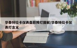 华泰特拉卡仪表盘故障灯图解/华泰特拉卡仪表灯含义